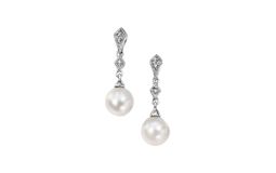 9ct white gold pearl drop earrings